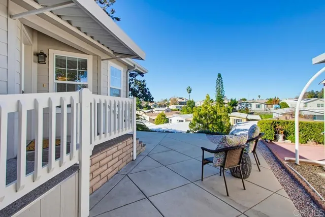 a view of a swimming pool with an ocean view