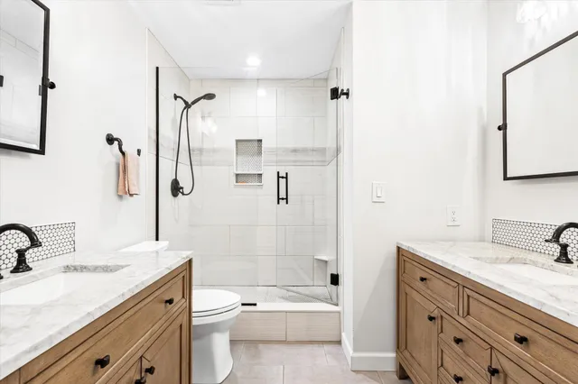 a bathroom with a shower