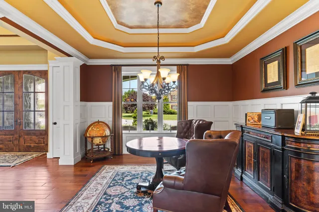 a view of a dining area with furniture