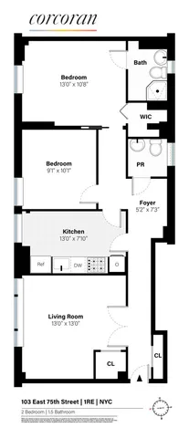 $595,000 | 103 East 75th Street, Unit 1RE | Lenox Hill