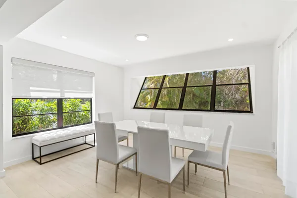 a living room with a large window
