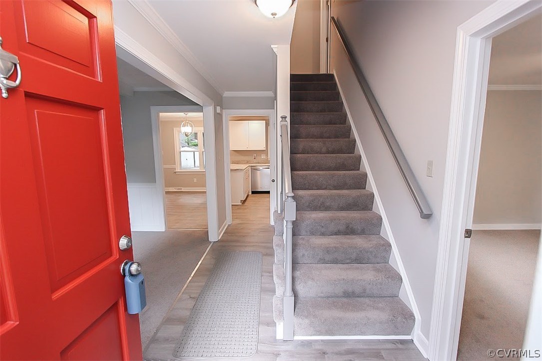 11201 Rockledge Road North Chesterfield, VA 23235 - Photo 4 of 25 a view of staircase with white walls and a window