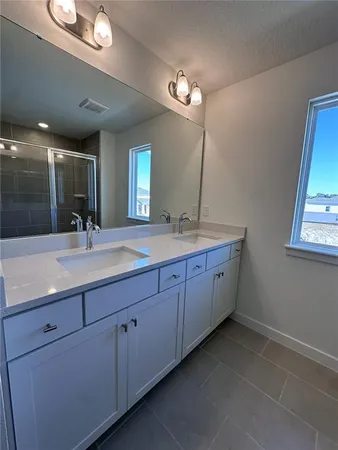 a view of a big yard next to a building