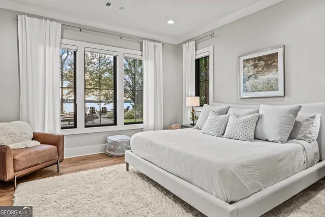 a view of a road with an ocean view