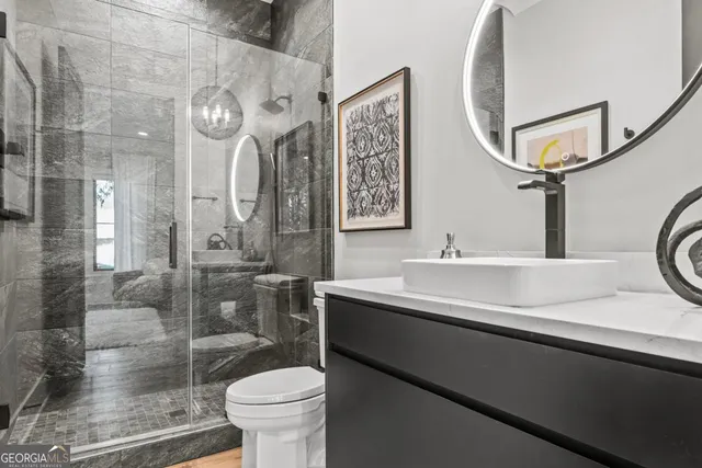 a view of a lake with a yard