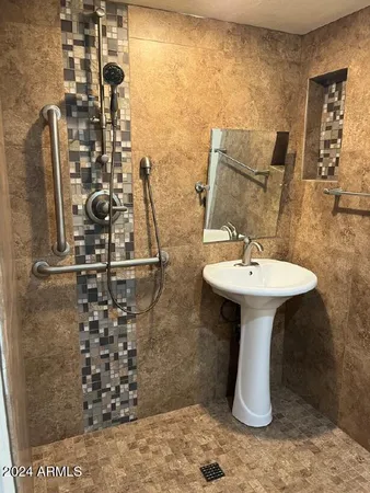 a bathroom with a sink