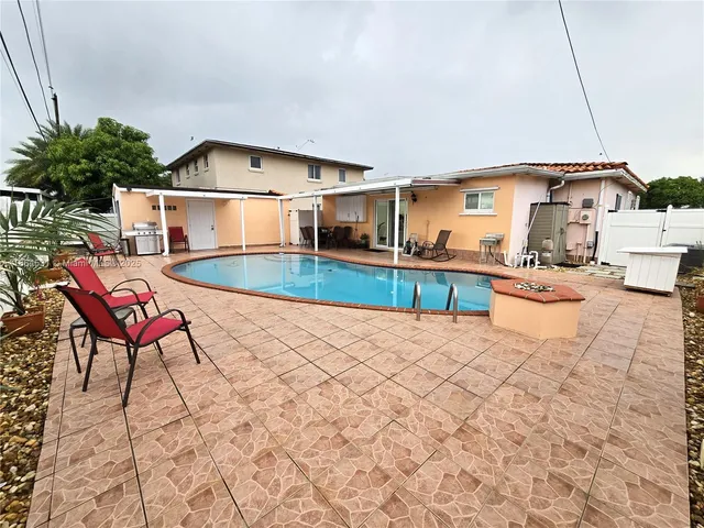 swimming pool view with a swimming pool