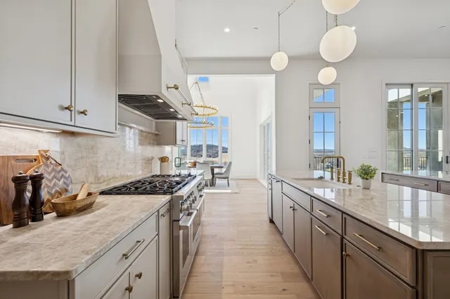 a bedroom with a bed and a fireplace
