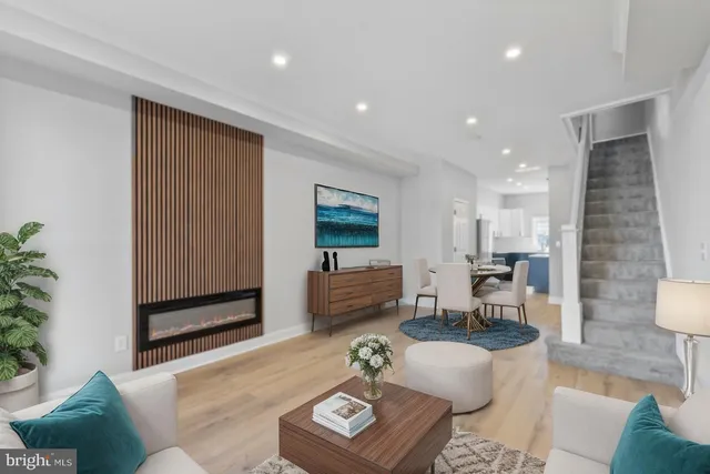 a living room with furniture and a couch