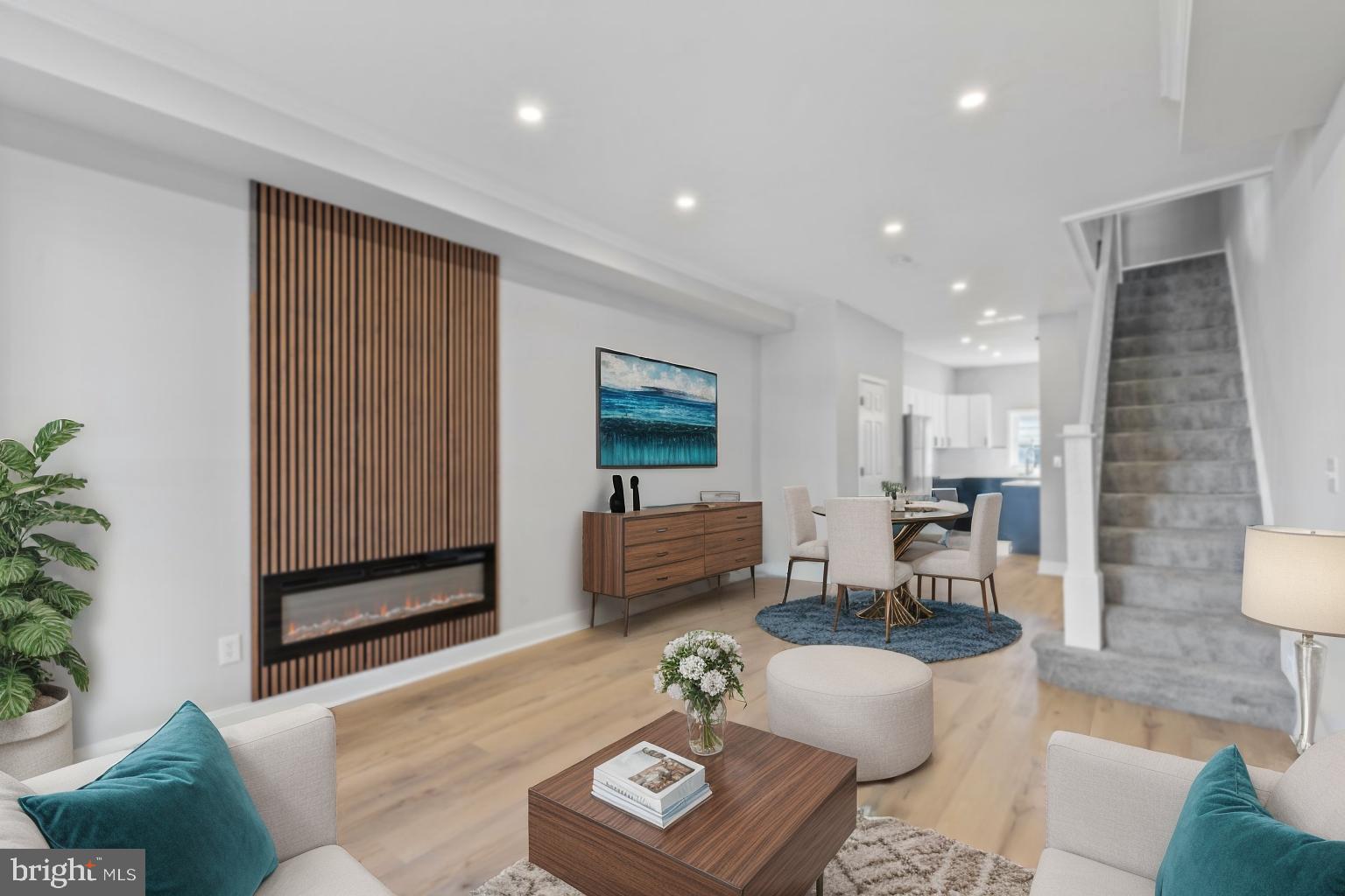 a living room with furniture and a couch