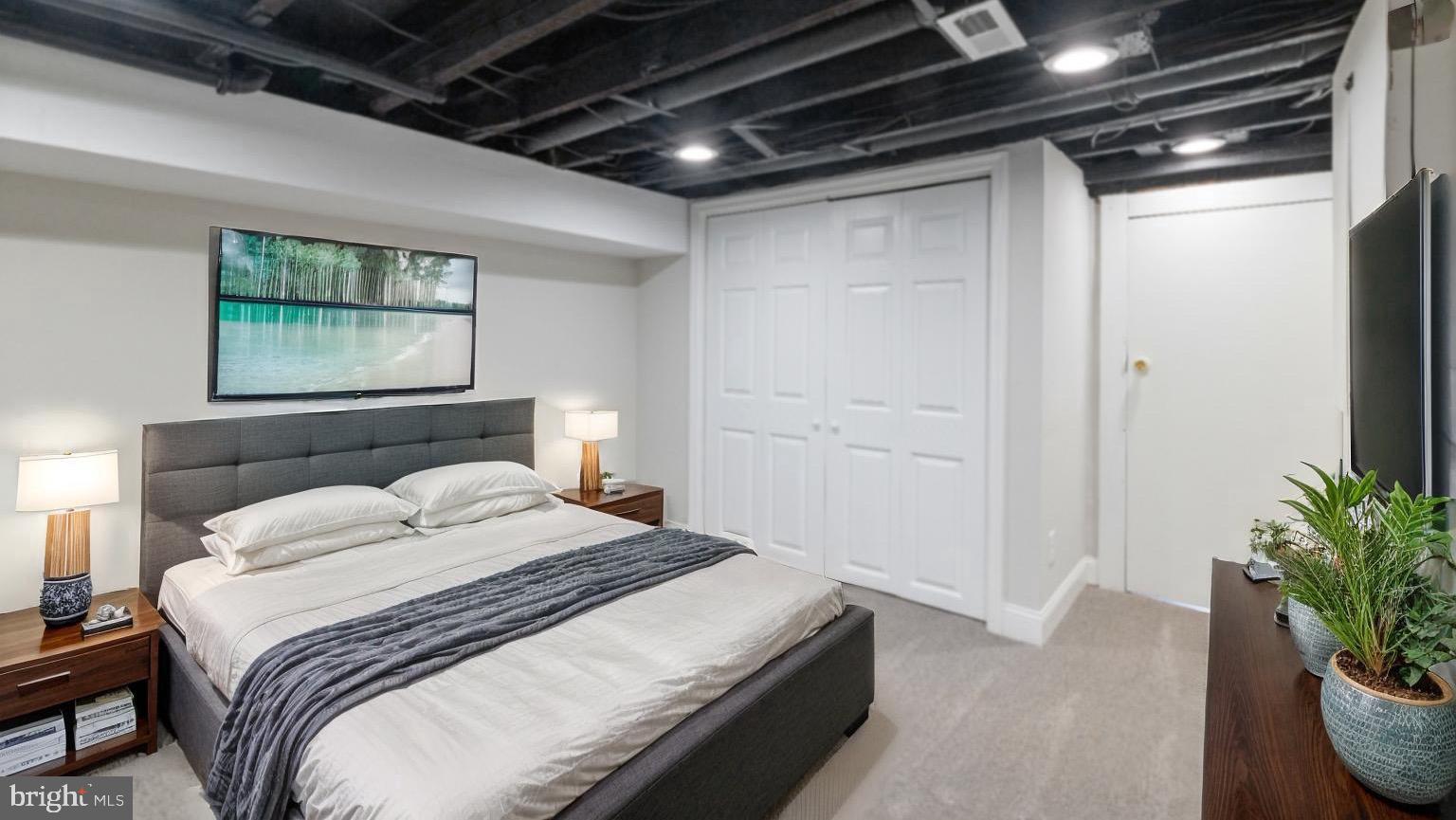 653 Bartlett Avenue Baltimore, MD 21218 - Photo 30 of 39 a bedroom with a bed and a potted plant