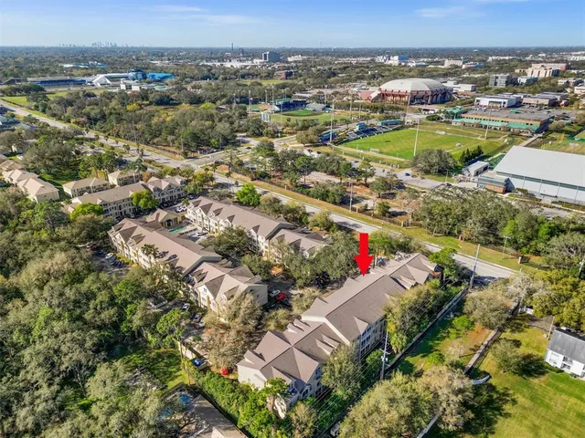 an aerial view of a city