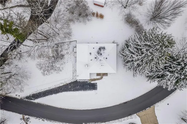 an aerial view of a residential houses with city view