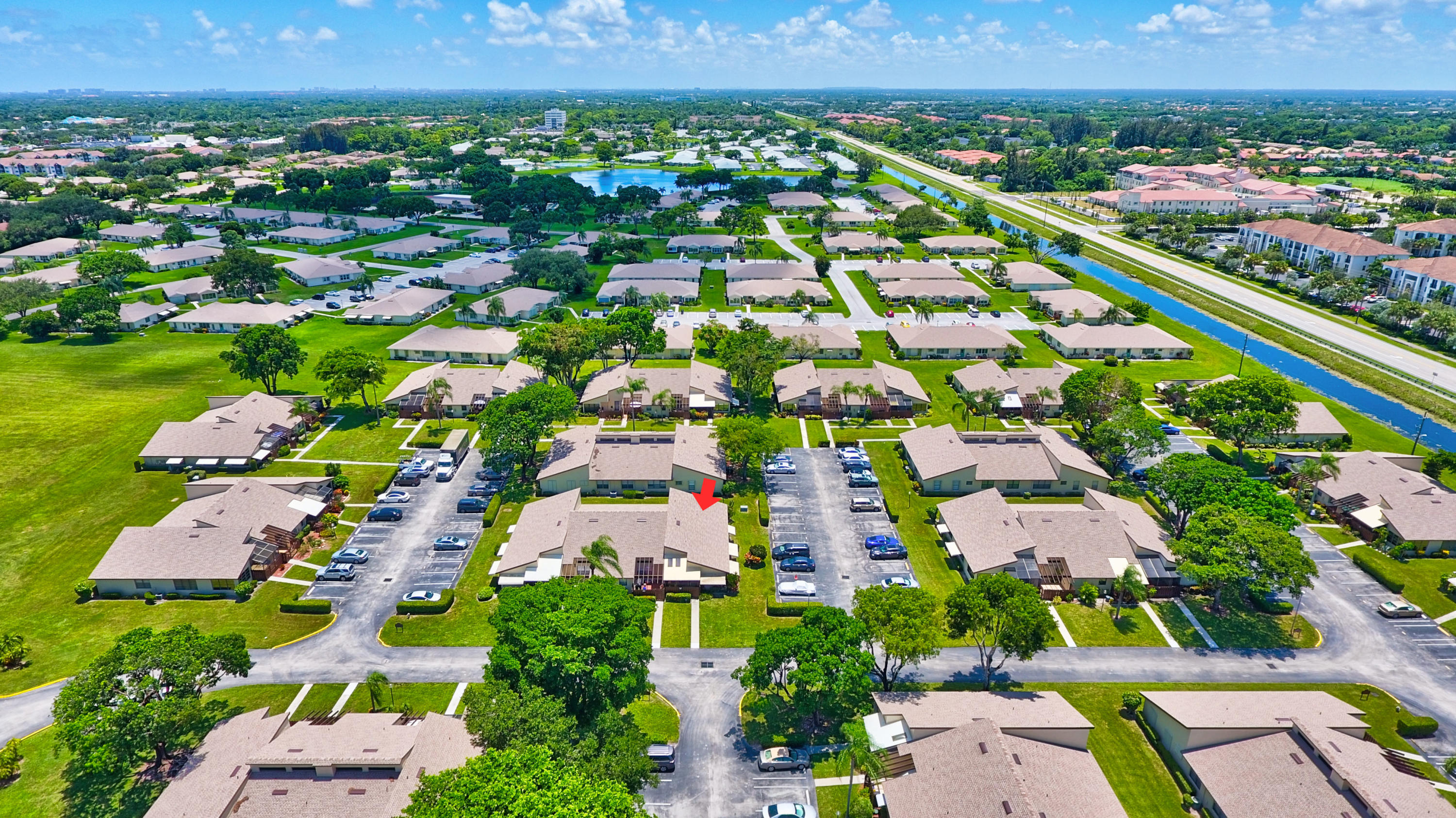 14163 Nesting Way, Unit D Delray Beach, FL 33484 - Photo 3 of 45 Aerial view of corner cal villa