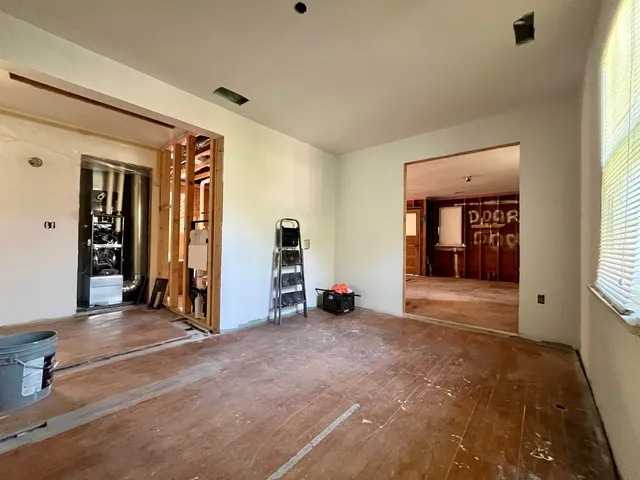 wooden floor and window in a room