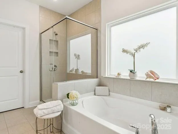 a bathroom with a bathtub a sink and a mirror