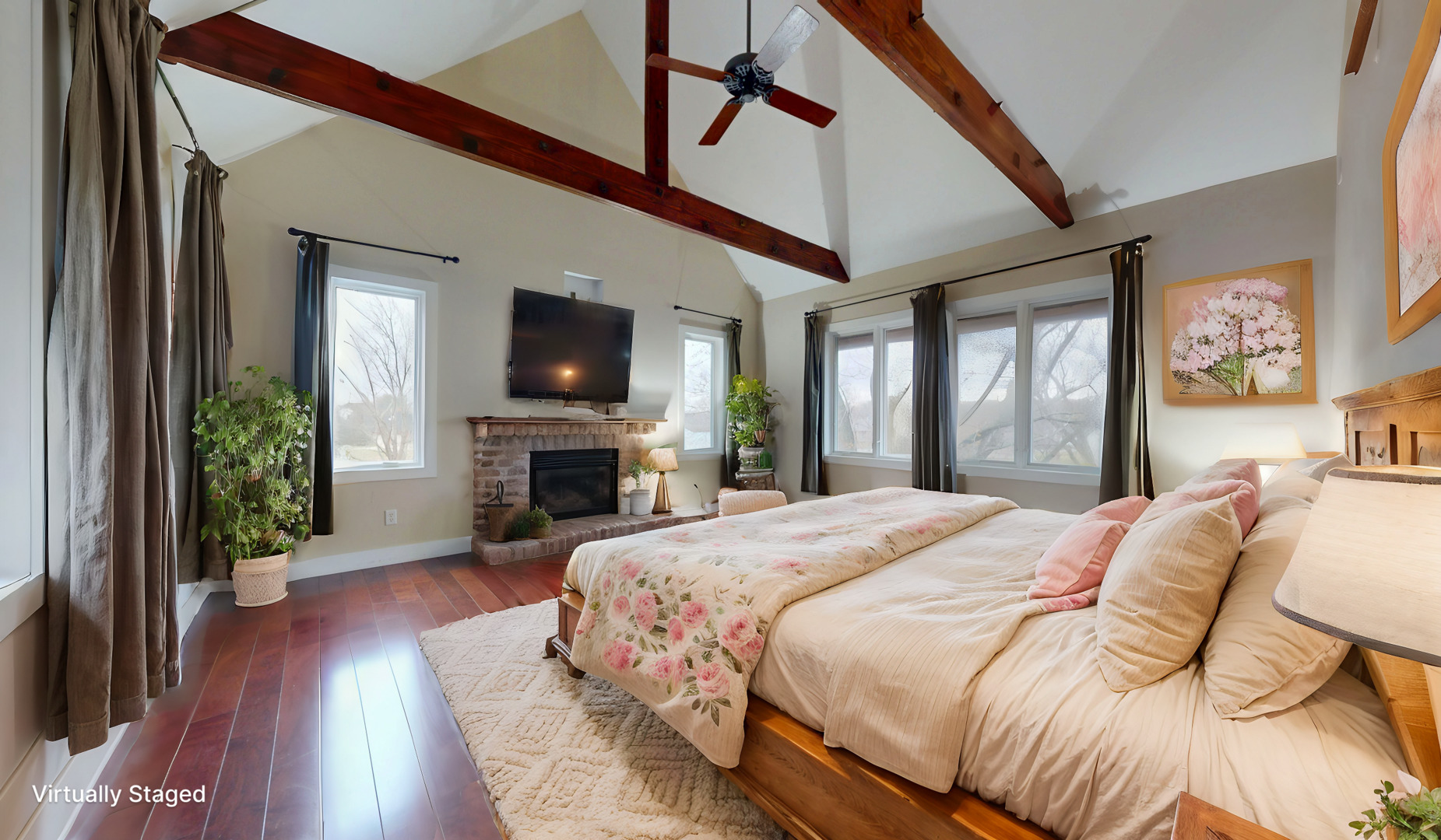 118 Pima Lane Loda, IL 60948 - Photo 23 of 50 a spacious bedroom with a balcony a bed and a flat screen tv