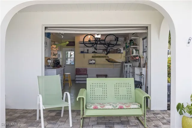 a room with table and chairs
