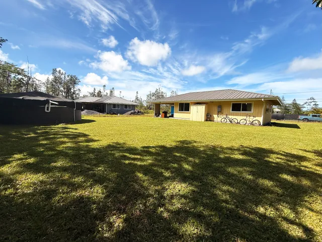 a view of an outdoor space and swimming pool