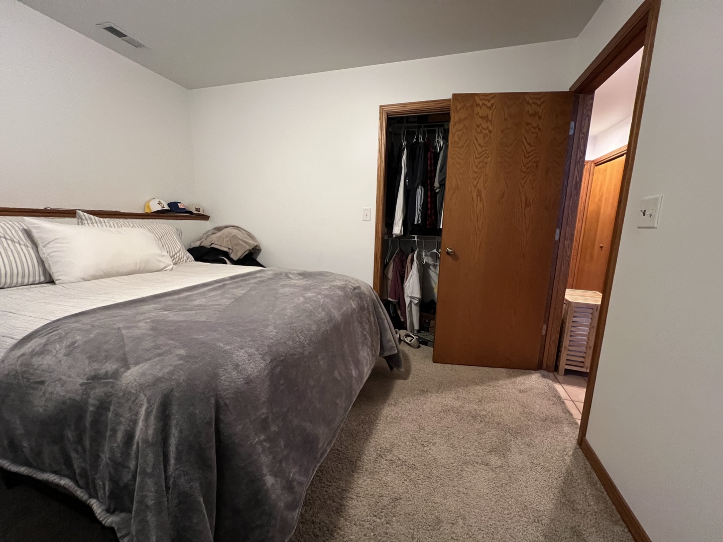 509 East Lake Avenue, Unit B Round Lake Beach, IL 60073 - Photo 11 of 18 a bedroom with a bed and a mirror