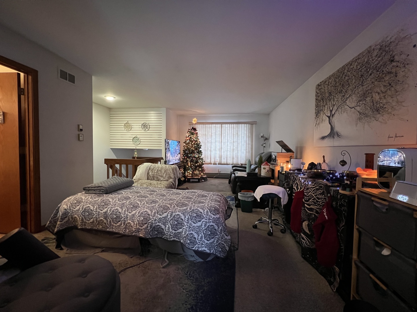 509 East Lake Avenue, Unit B Round Lake Beach, IL 60073 - Photo 3 of 18 a bed room with bed and a large window