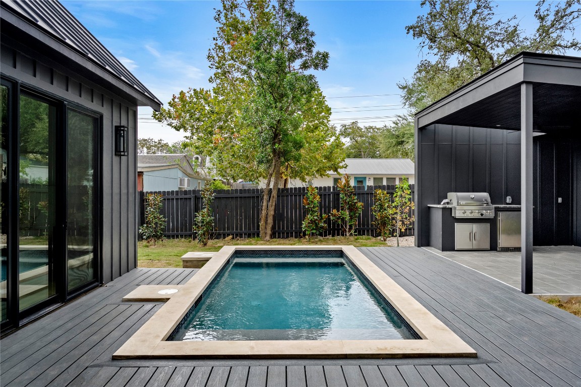 1803 Palo Duro Road Austin, TX 78757 - Photo 20 of 34 View of pool with a deck, area for grilling, and a patio