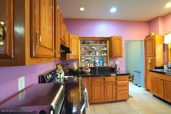 a kitchen with stainless steel appliances kitchen island granite countertop a dining table and chairs