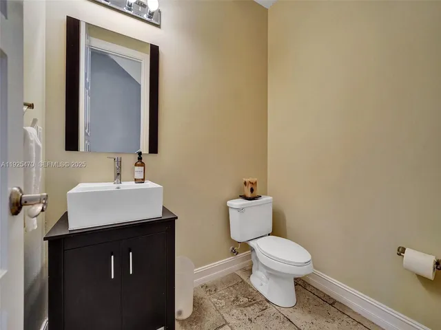 a view of a building with a garden