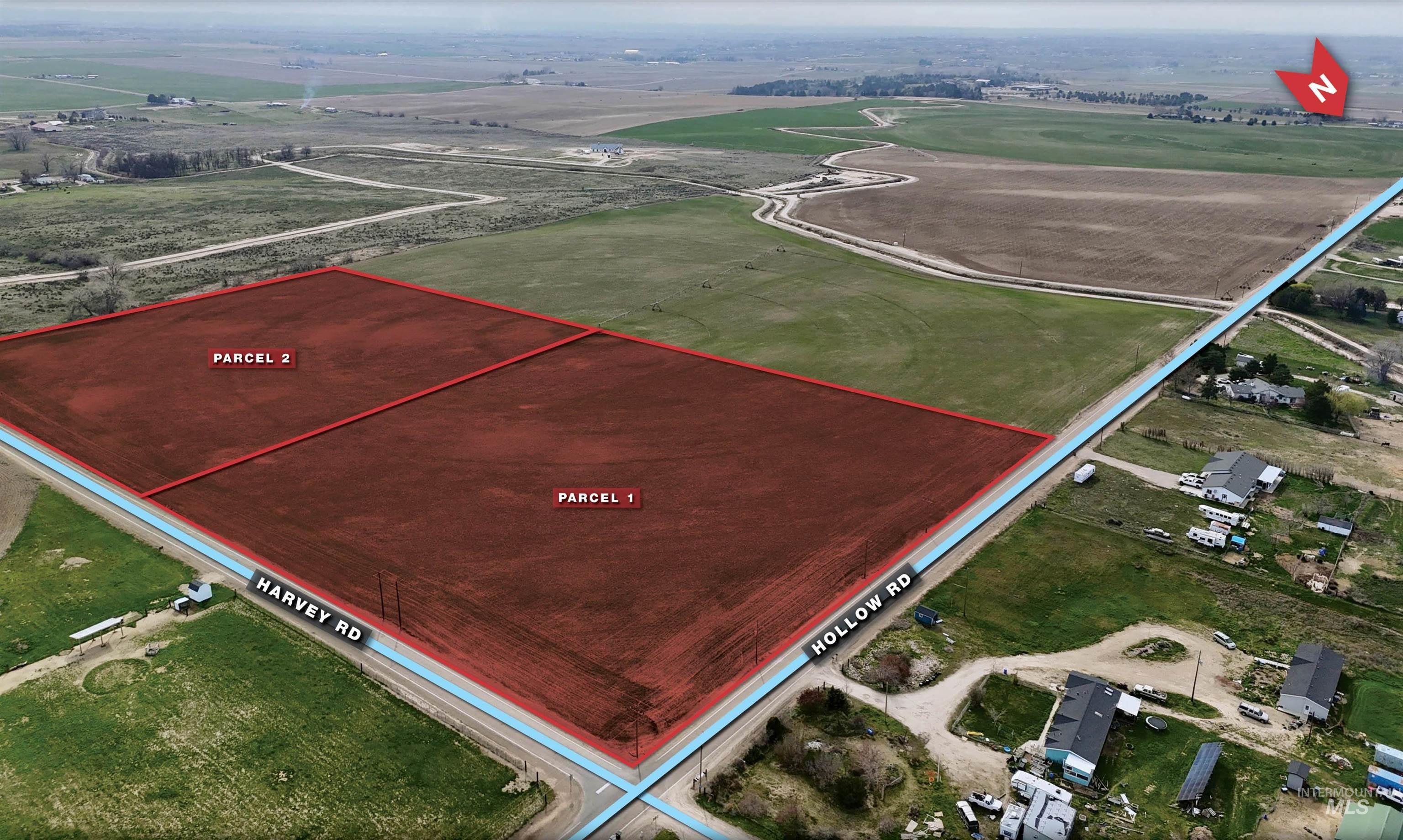 Tbd Harvey Road Caldwell, ID 83607 - Photo 2 of 5 Overview of rural landscape with property parcel outlined