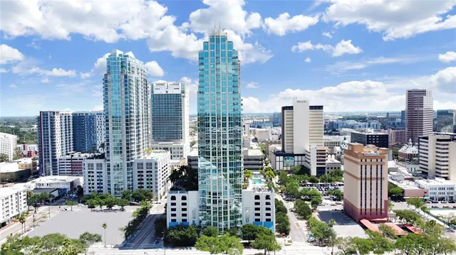 a city view with lot of high rise buildings