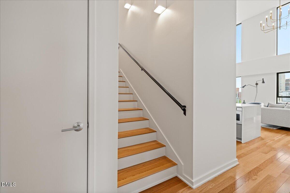 523 South West Street, Unit 505 Raleigh, NC 27601 - Photo 17 of 46 Stairs to upper level