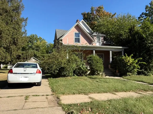 a view of house and garden