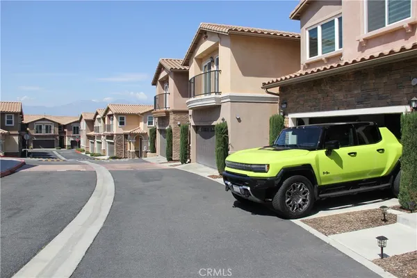 a car parked in front of a house