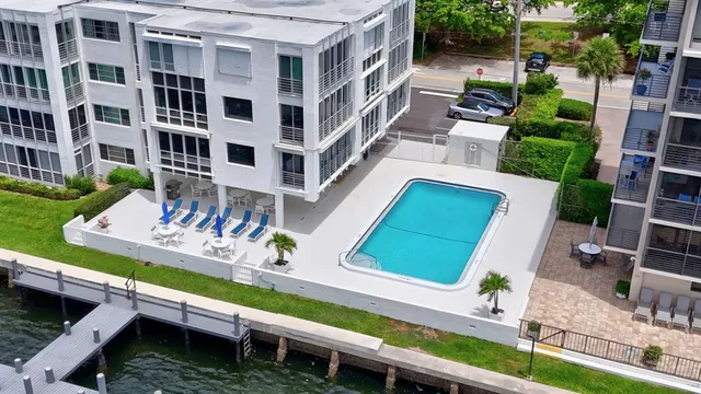 a view of building with yard