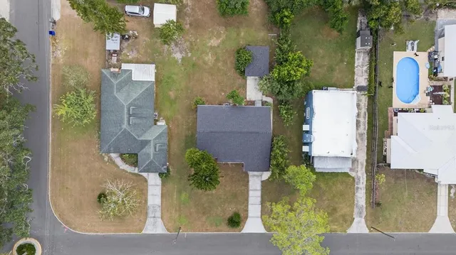 an aerial view of a house