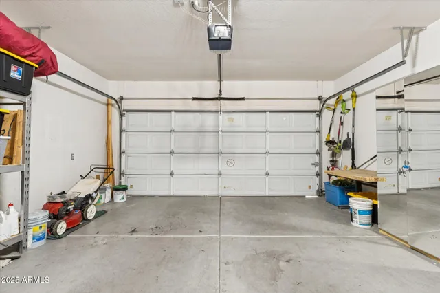 a view of a garage