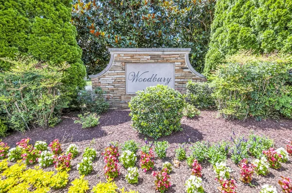 a view of a garden with a fountain