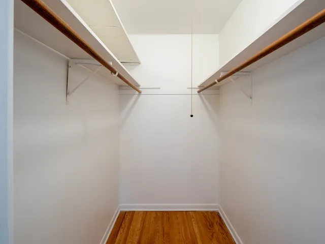 a view of small space with racks on the wall