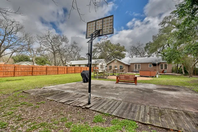 a view of a park with slide