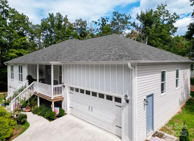 a house view with a garden space
