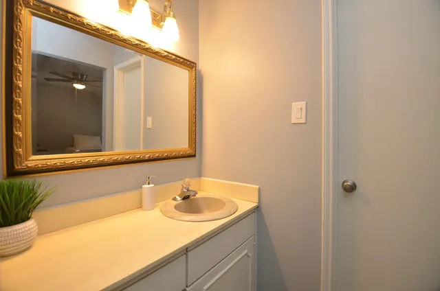 a bathroom with a shower and a tub