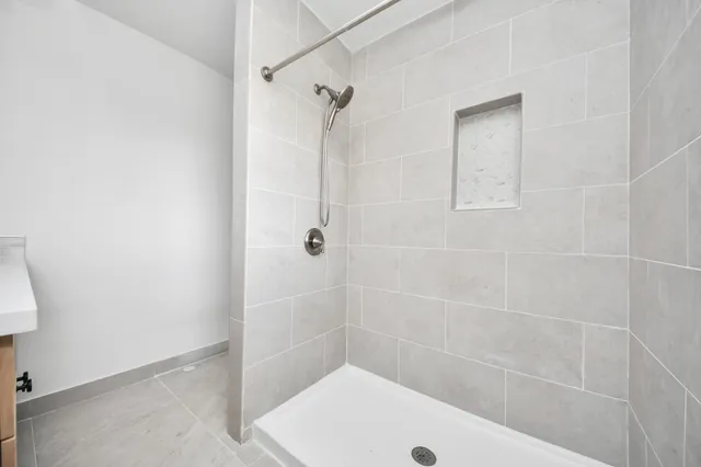 a bathroom with a shower