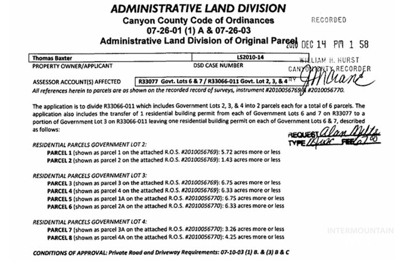 Tbd Riverside Road Caldwell, ID 83607 - Photo 2 of 35 View of a document