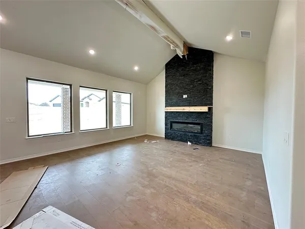wooden view of an empty room with a window