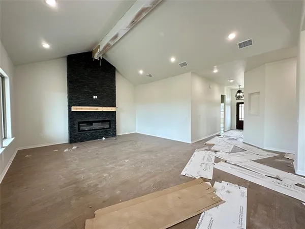 a view of kitchen and windows
