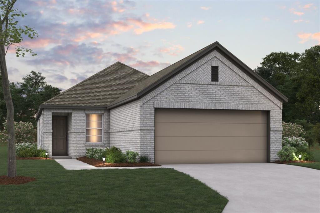 7508 Cloverleaf Court Krum, TX 76249 - Photo 1 of 14 a front view of a house with a yard and garage