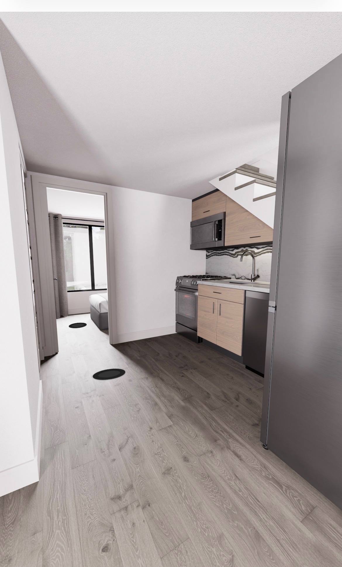 605 East 55th Street Austin, TX 78751 - Photo 2 of 6 a kitchen with a stove and a refrigerator