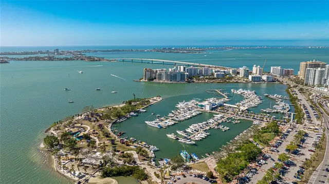 a view of a city with tall buildings