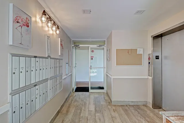 a view of a terrace with a garden and stairs
