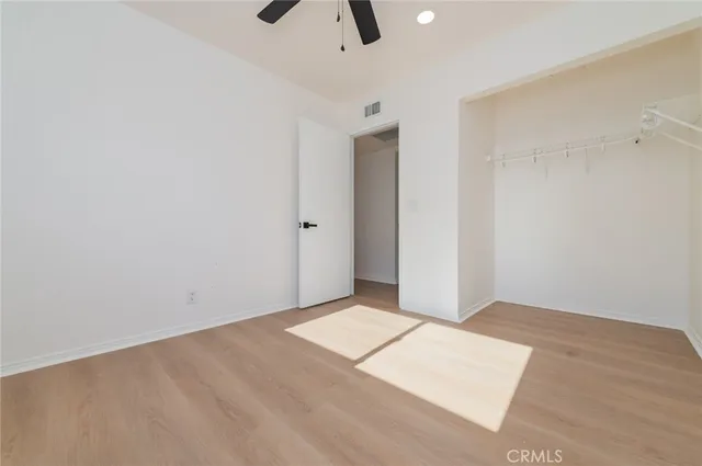 a view of small space with wooden floor